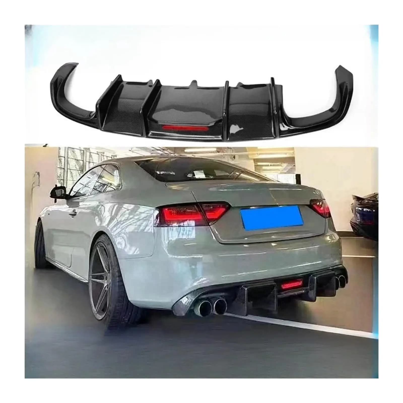 Spoiler per labbro diffusore paraurti posteriore in fibra di carbonio per Audi A5 S Line S5 2009 2010 2011
