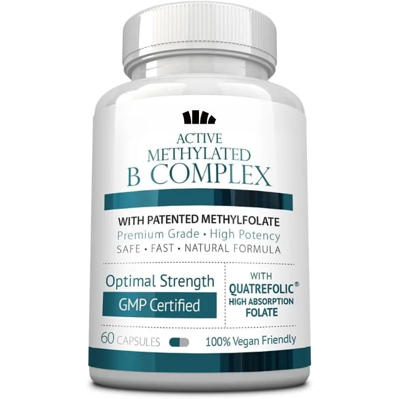Vitamin B Complex in Complete Spectrum for Energy and Immunitarian Support - Supplements Complex B - 60 Capsules