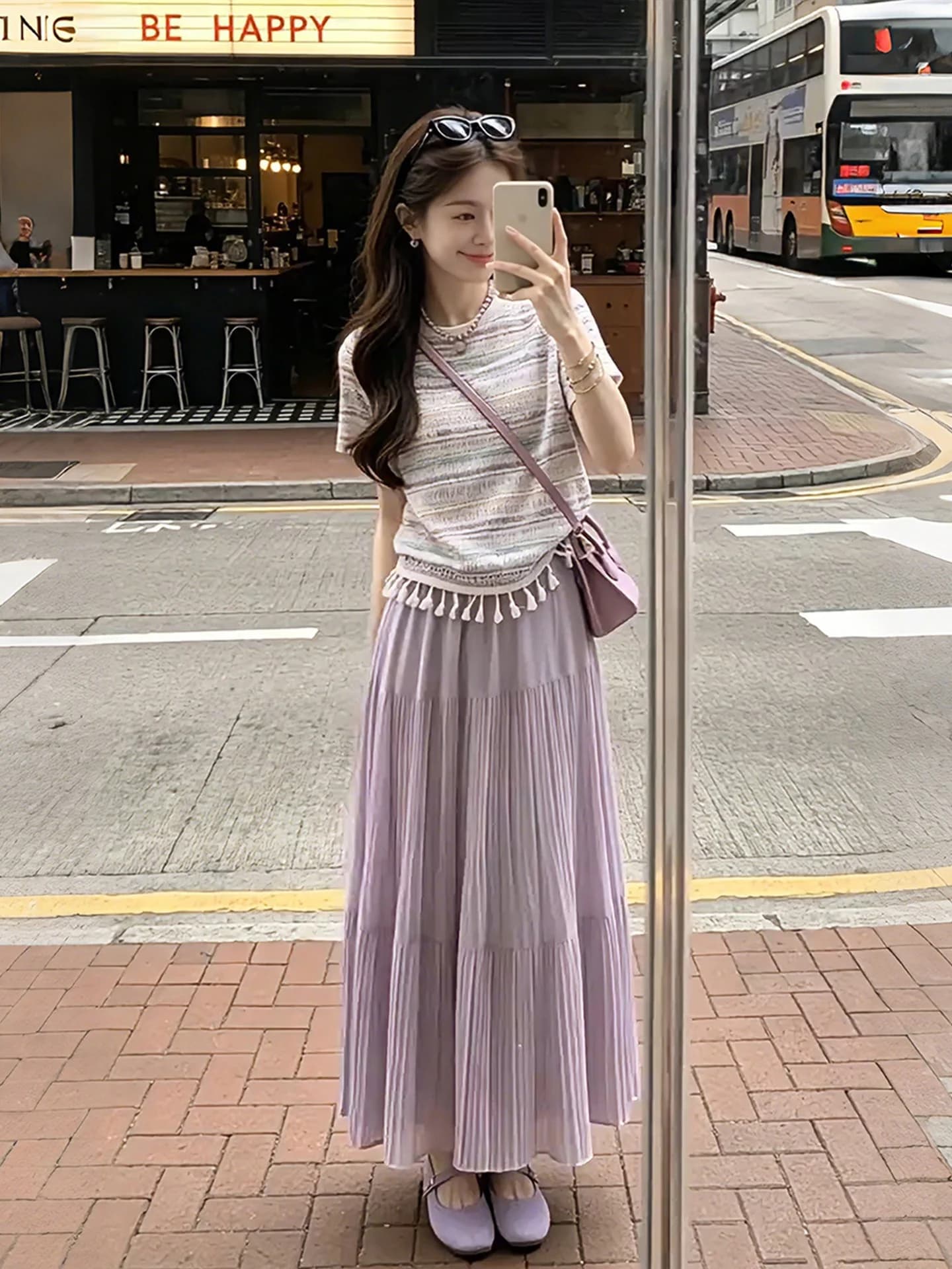 Summer Lace Top High Waist Skirt Set Women's plus Size Korean Style Dopaamine Cute Ensemble Casual Striped Color