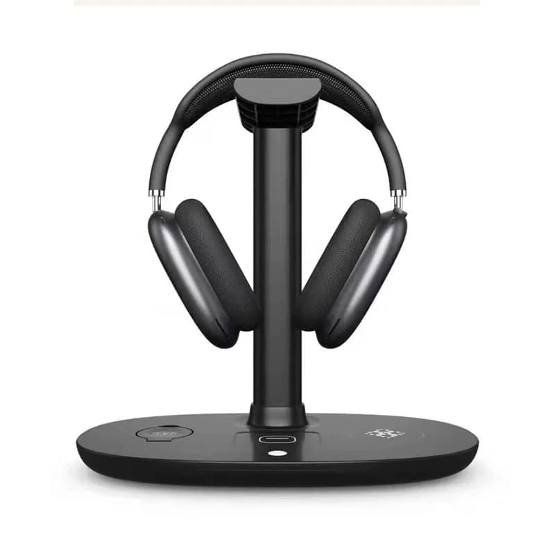 Support for 4-in-1 Headphones with Wireless Charger for iPhone 17, Stackable Multi-purpose Headphones for Desktop Gaming