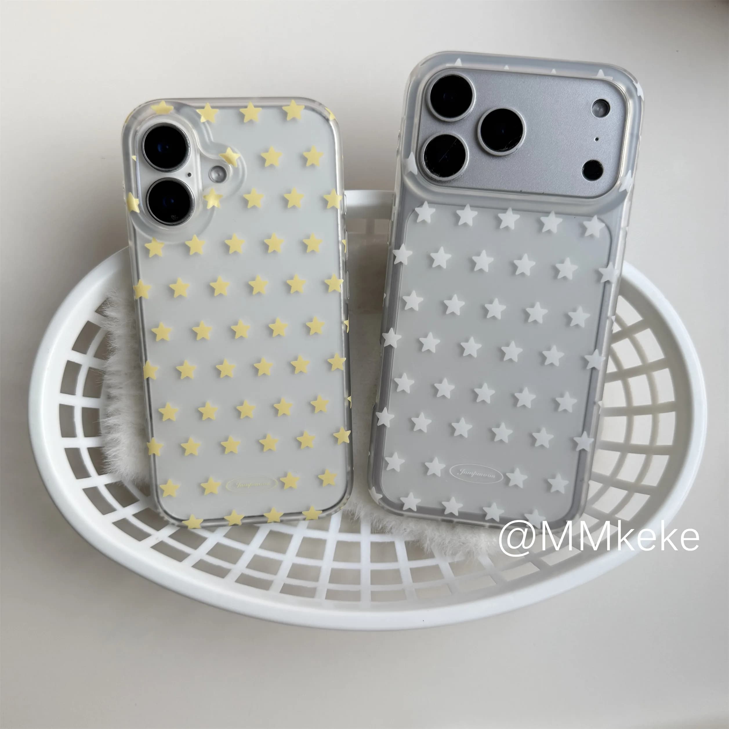 ins Full Screen White Yellow Star Y2K Matte Phone Case For iPhone 18 11 12 13 14 15 16 17 AIR Pro Max Plus Soft Bumper Cover