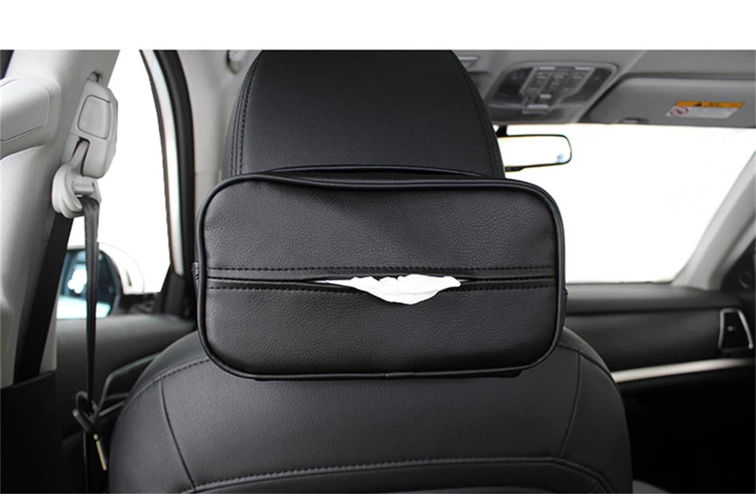Universal PU Leather Handkerchief Box for Car, Seat Cover, Suspended Type, Handkerchief Box, Arm Box, Towels Handkerchief