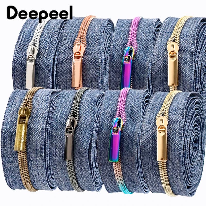 2/3/5M 5 # Cerniere in nylon al metro per borse da cucito Giacca Cursore con cerniera in plastica Decorazione Zip Kit di riparazione Accessori fai da te
