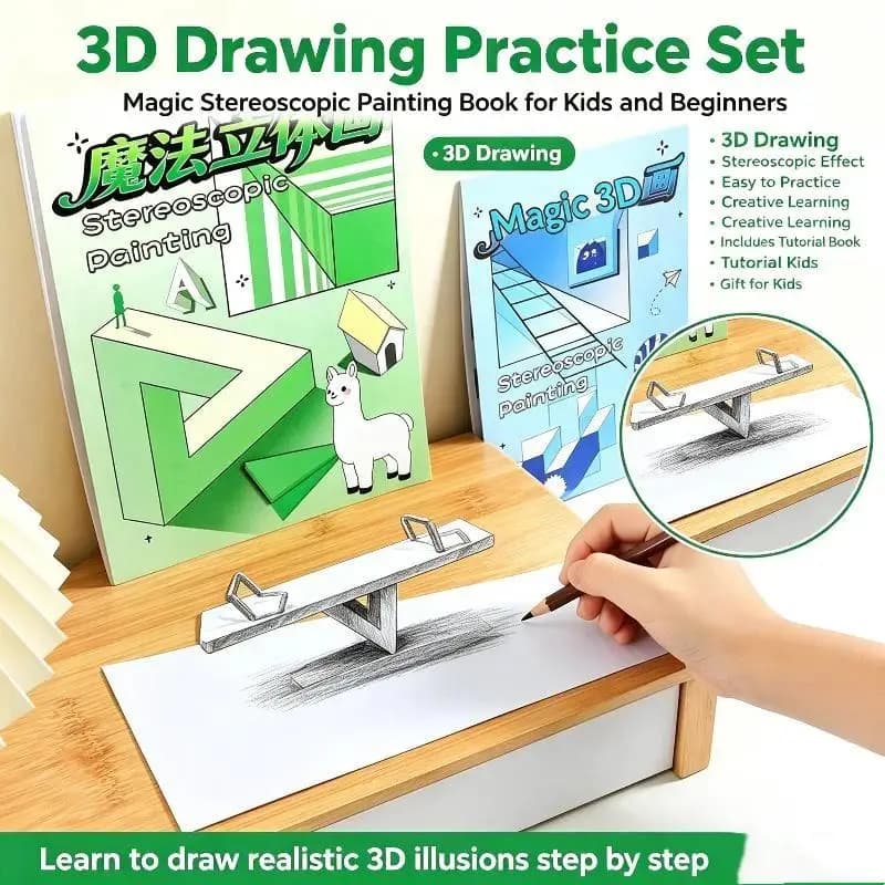1/3Pcs Magic 3D Stereo Art Sketch Pad Kid Educational Doodle Sketchbook Graffiti Painting Notebook Children Art Creativity Book