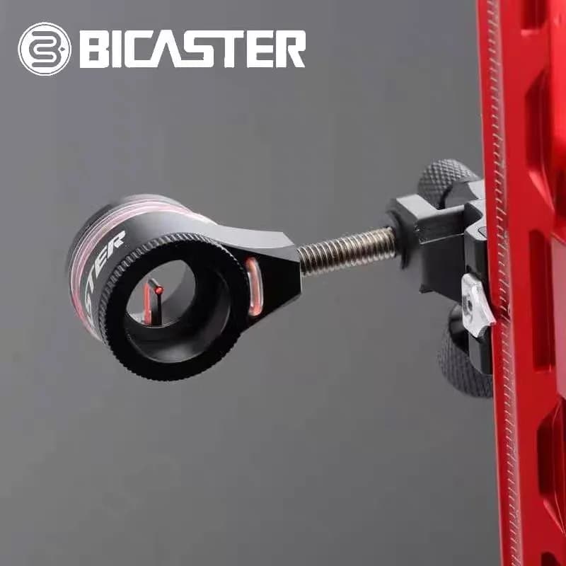 BICASTER Arco ricurvo Sight Pin Lega di alluminio Fibra ottica Punto rosso Mirando Tiro Competizione Bersaglio Accessori per tiro con l'arco