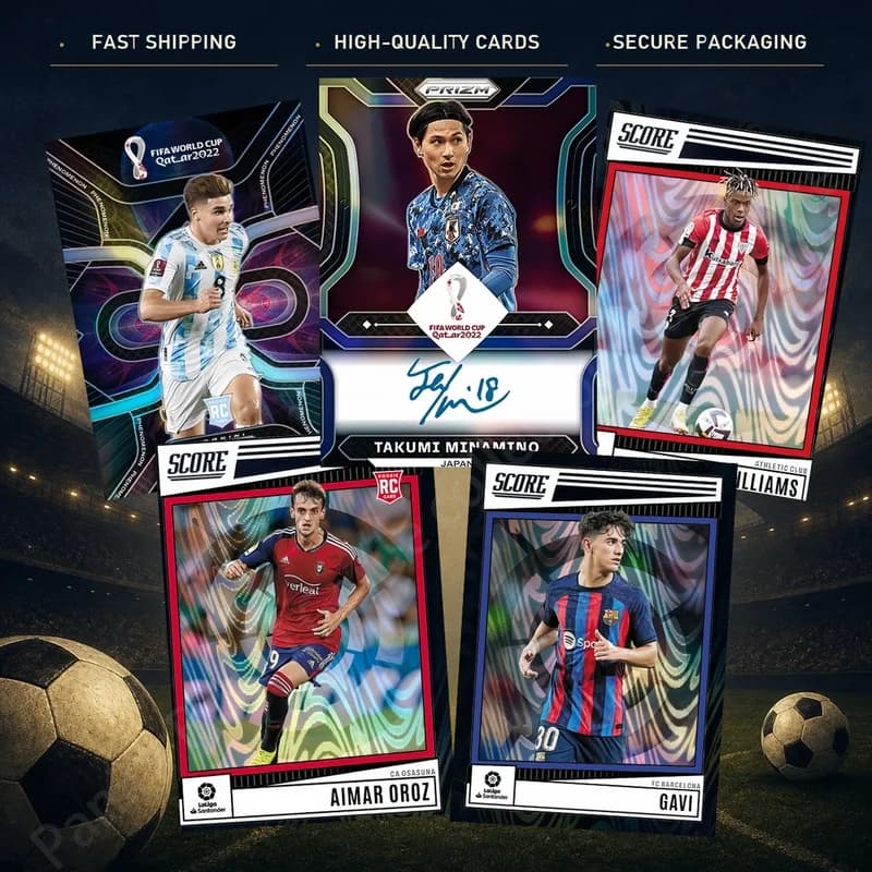DIY Homemade Football collection card FIFA World Cup Julian Alvarez Gavi Nico Williams Messi Phenomenon Score La Liga series