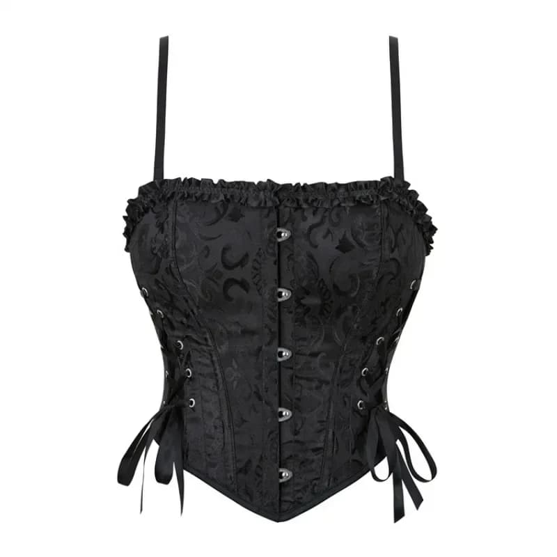 Corsetto da donna Crop Top Overbust Sexy Lace Up Bustier dimagrante Body Shaper Torso corto corsetto gilet nero bianco rosso