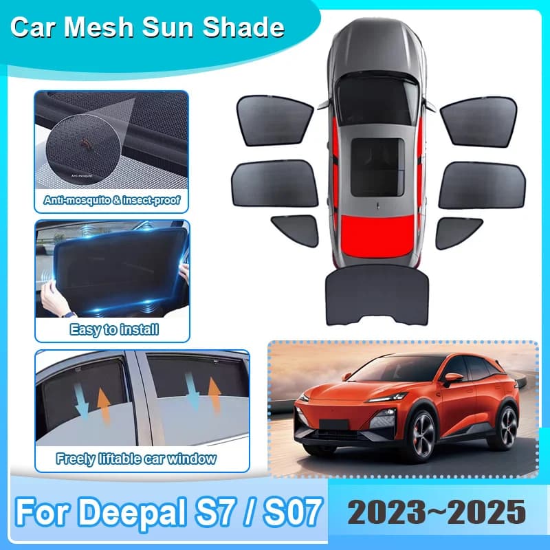 Car Window Sunshade For Shenlan Deepal S7 S07 2023 2024 2025 Visor Mesh UV Protection Windshield Frame Curtain Auto Accessories