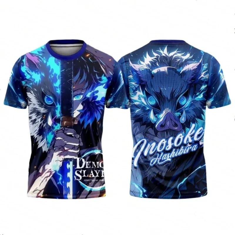 Bandai Anime Demon Slayer Maglietta Nezuko Kamado Stampa 3D Maglietta da uomo Casual Streetwear Anime Fans Basato su