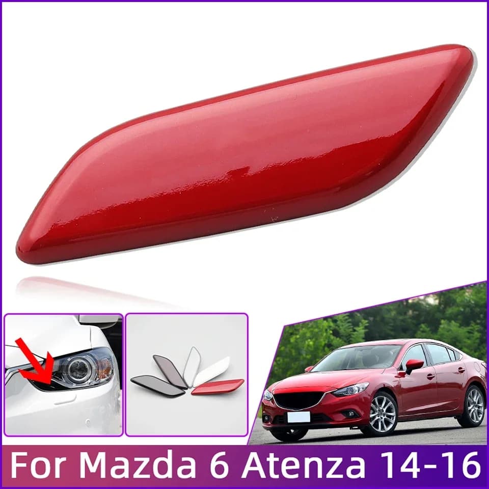 Car Front Lighthouse Spray Nozzle Cover Mat for Mazda 6 Atenza 2014 2015 2016 Lighthouse Washer Cover Hook