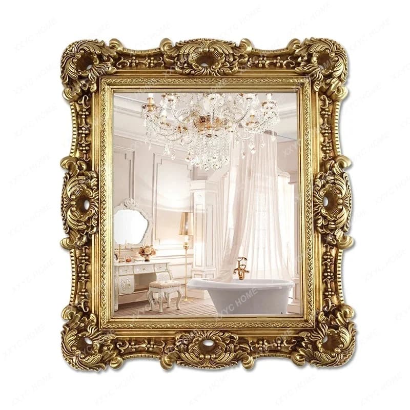 Specchio da Parete Quadrato per Bagno, Specchio Decorativo con Cornice per Salone di Bellezza e Negozio