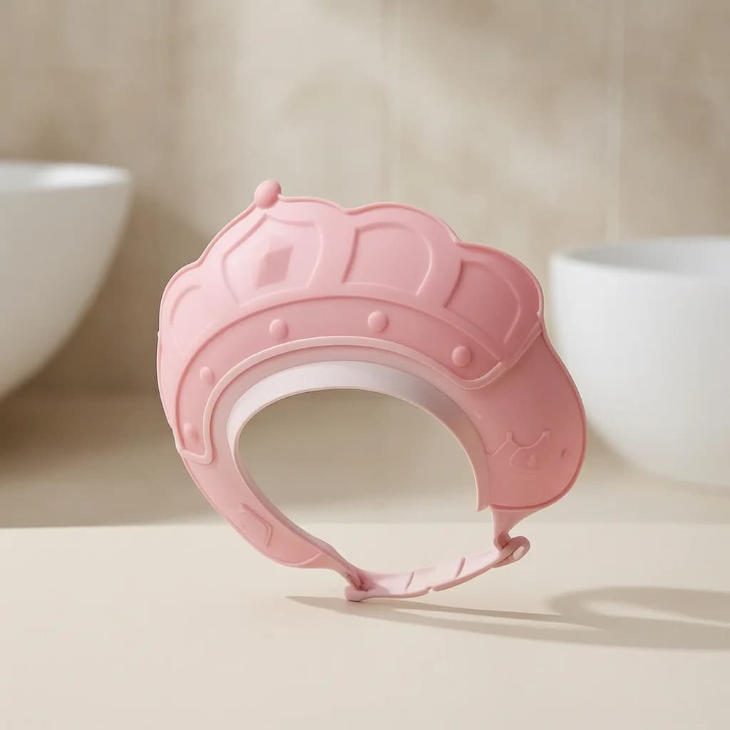 Baby Silicone Hair Wash Cap Waterproof Ear Protector Adjustable Shower Hat Child Head Cover