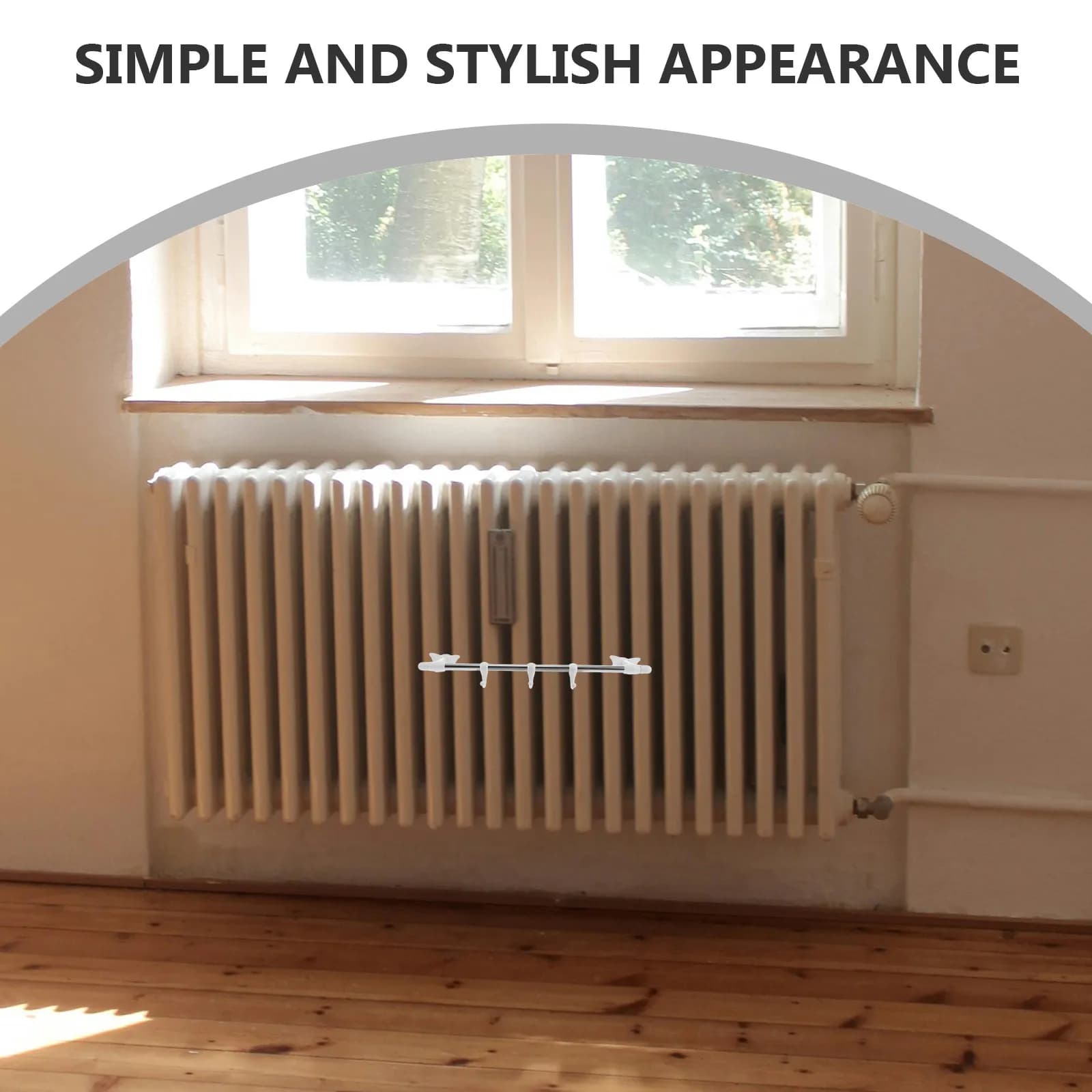 Radiator to 3 Hooks, Without Drilling, Stainless Steel, Towels and Coating for Shirts