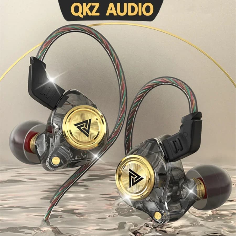 QKZ AK3 Wired Headset HiFi Microphone Music Monitor Low Headphones Noise Cancellation for Sports Accessories