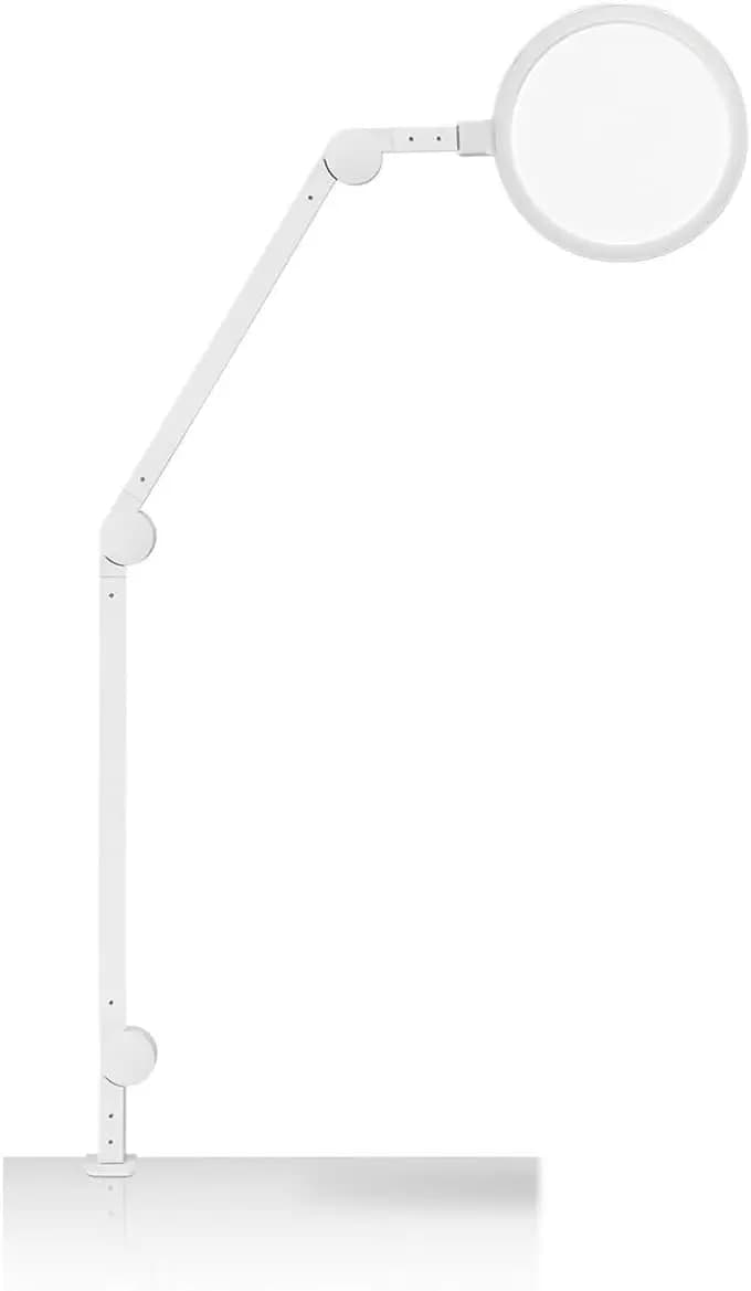 Lampada da scrivania a LED regolabile con ricarica USB, luce dimmerabile per ufficio domestico, bianca