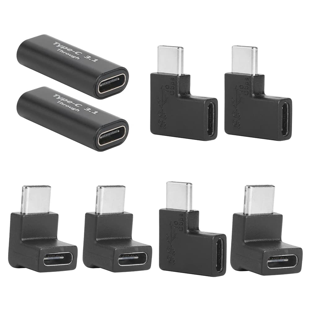 Adattatore USB C ad angolo retto da 2 pezzi a 90 gradi adattatore di estensione angolato da maschio a femmina da maschio a femmina per Tablet Laptop