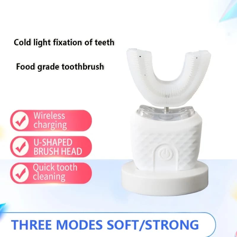 A portable U-shaped silicone brush, suitable for both men and women, ideal for travelling use.