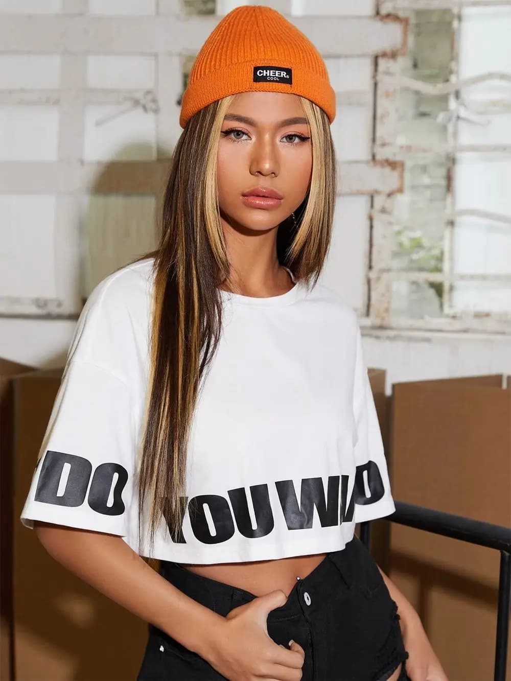 Top corto in cotone da donna You Want To Do What Lettera stampata Abbigliamento Ragazze O-Collo Maniche corte Nuove magliette femminili di moda estiva