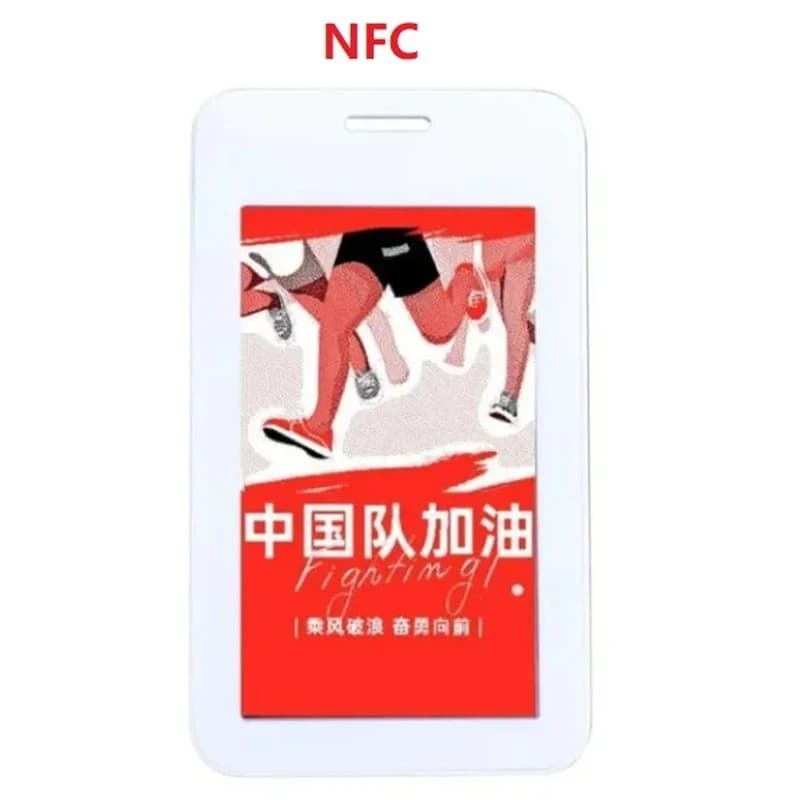 Aggiorna l'APP mobile 3.7 Distintivo elettronico NFC intelligente passivo Etichetta di carta elettronica Visualizzazione dello schermo Eink Distintivo senza carta Cartellino del prezzo ESL