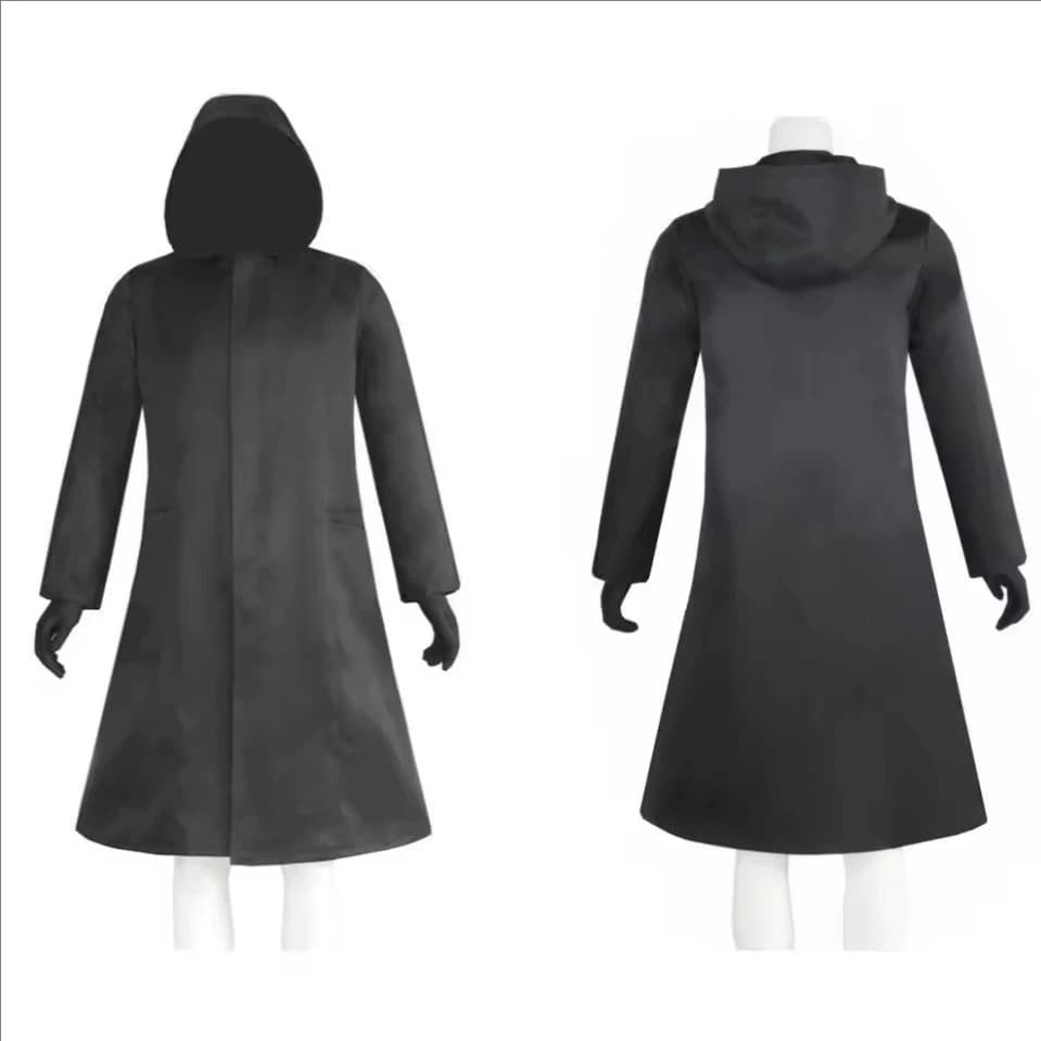 Costume da Calamaro per Adulti con Guanti, Travestimento Nero a Triangolo, Set Maschera e Cappotto per Carnevale, Feste Medievali e Halloween