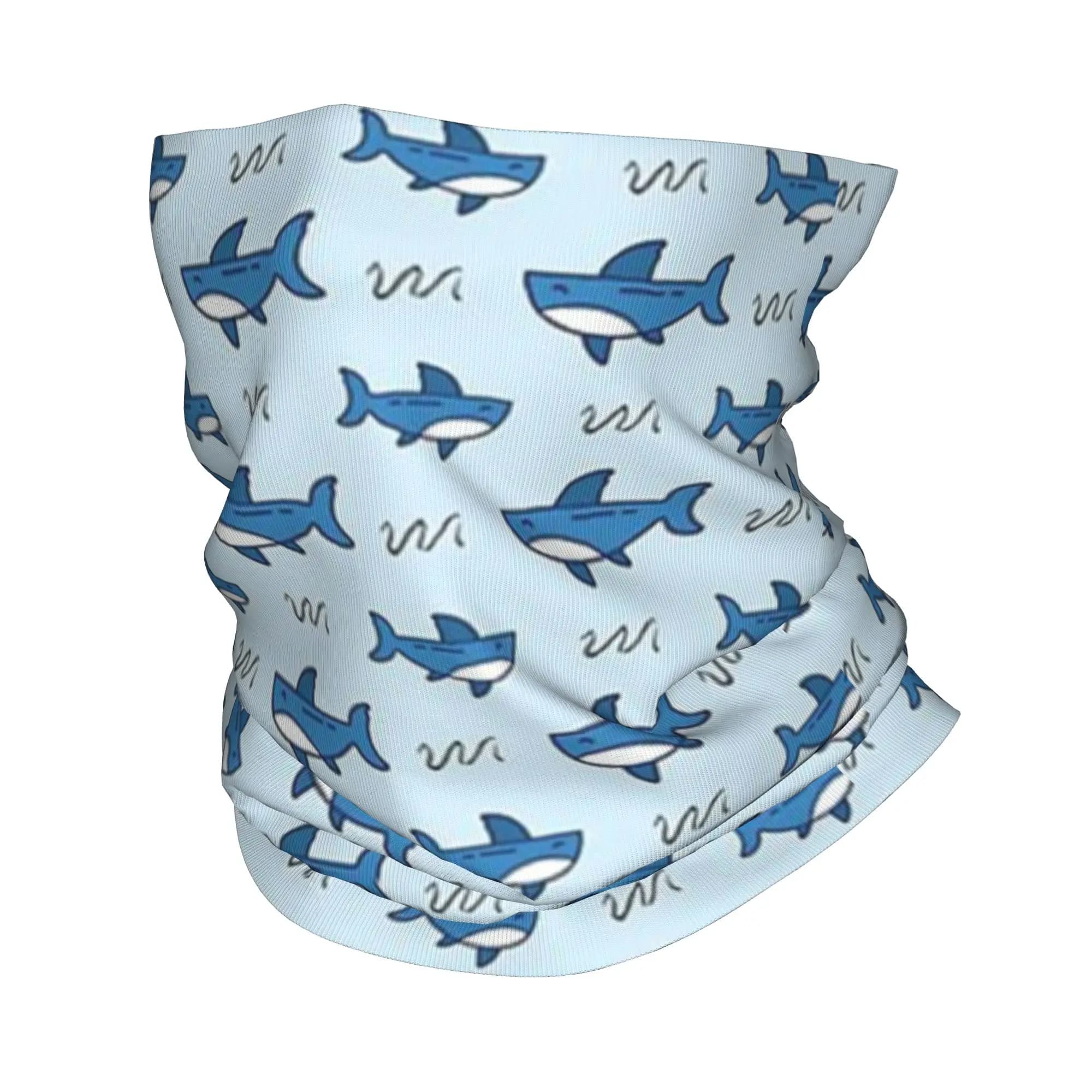 Shark Pattern Bandana Neck Cover Printed Underwater Mask Scarf Multi-use Headwear Hiking for Men Women Adult Breathable