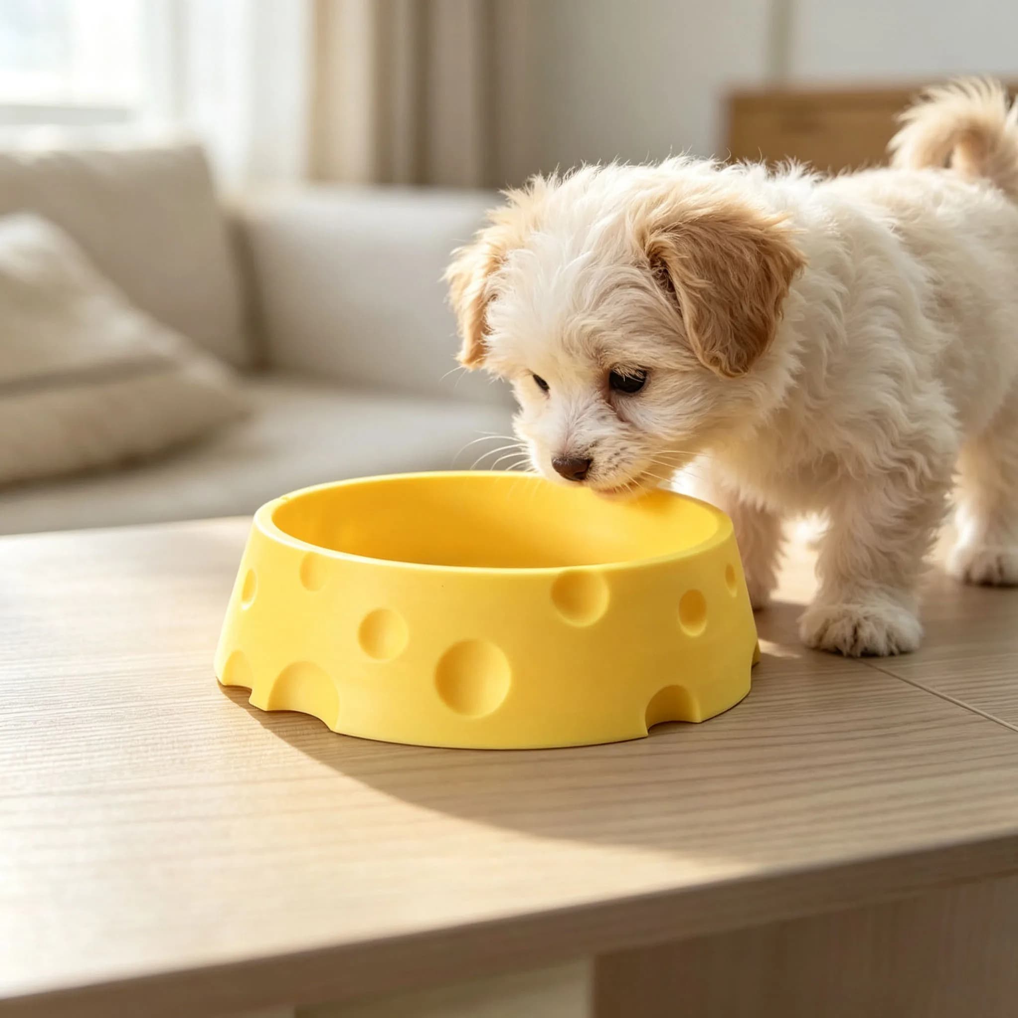 Cheese Shaped Pet Bowl Cute Food Water Bowl Feeding Dish for Kitten Puppy Small Animals Indoor Pet Daily Feeder