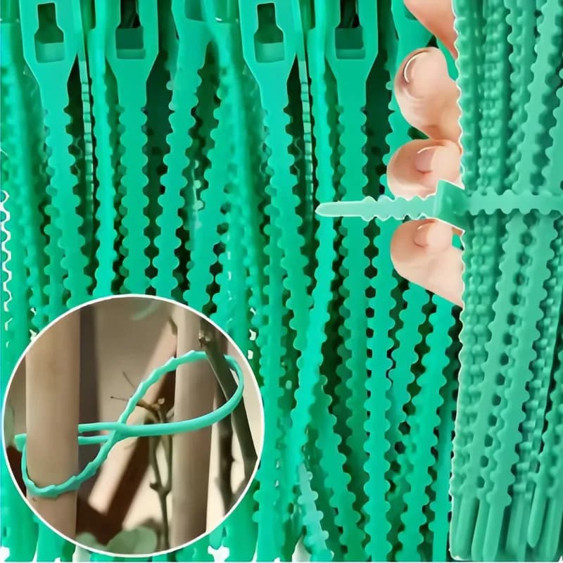 58Pcs13cmReusableFishbone Cable Tie SelfLockAdjustNonLoosening Suitable forGardeningClimbing VinePlantFixing、VineWindWind、Flo