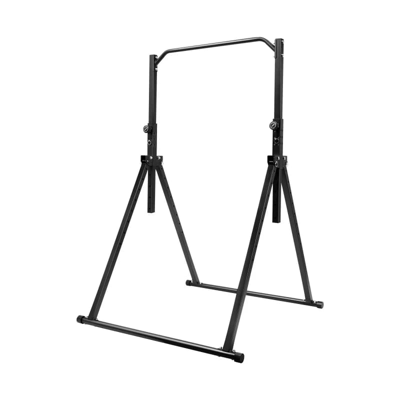 Black triangular traction station, height adjustable, carbon steel, horizontal traction bar, strength training equipment for home gym