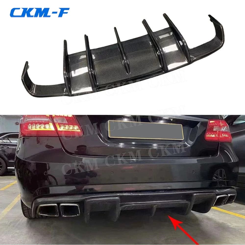 Reale In Fibra di Carbonio Paraurti Posteriore Lip Spoiler Per Benz Classe E W212 E400 E500 E63 AMG Sport 2011 2012 2013 Diffusore Posteriore Body Kit