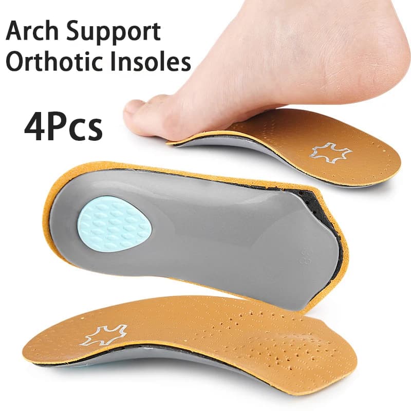 New Leather Solettes with Support for Plantar Arch, Breathable and Confortuous, Half Orthopedic Solettes for Flat Feet, 2Pz/4Pz