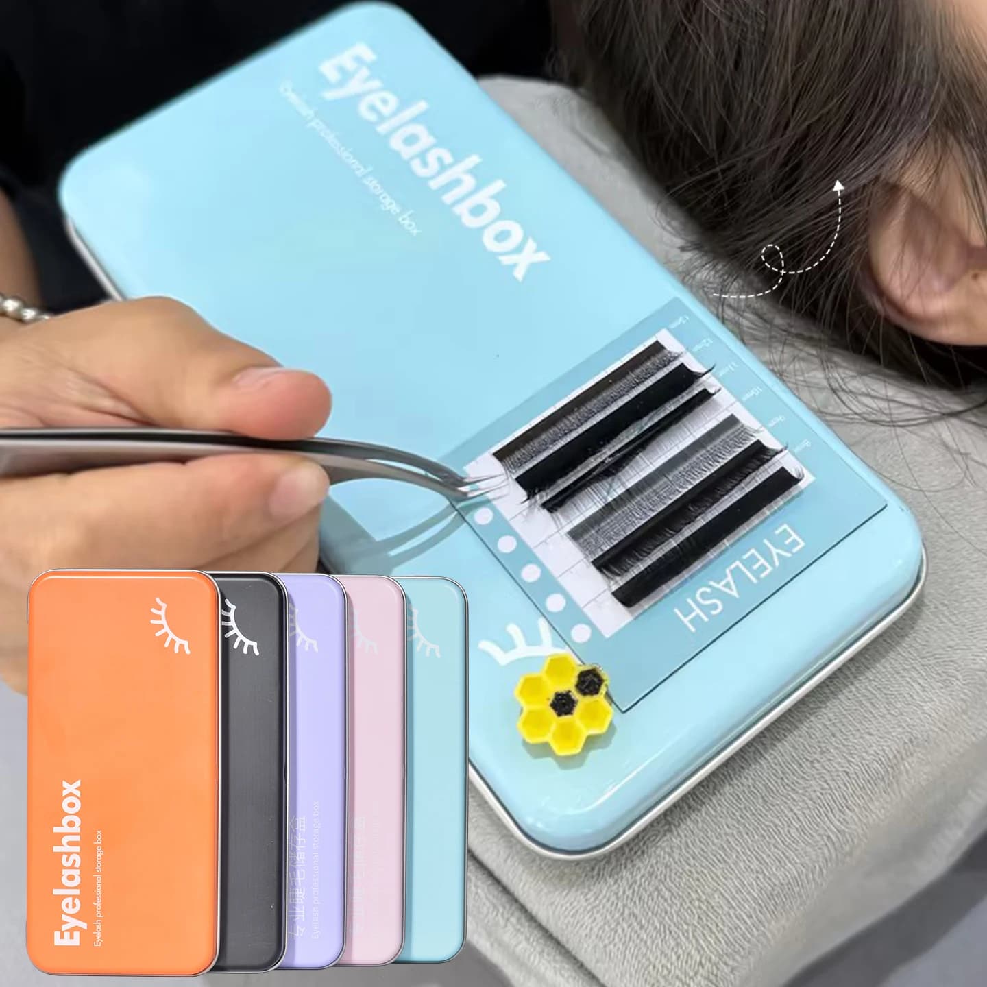 7pcs Magnetic Eyelash Extension Storage Box 6 Lash Tile Holder Case Grafting Eyelash Organizer Display Board Makeup Tool Palette