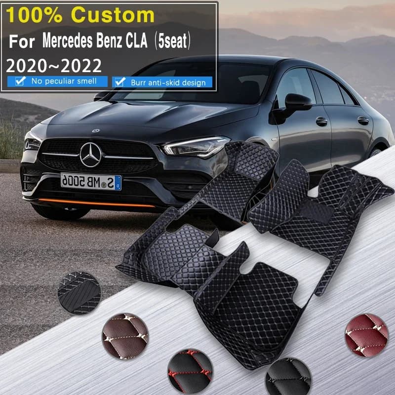 Tappetini per auto Set completo per Mercedes Benz CLA C118 2020 ~ 2022 Anti-sporco Tappetini per auto Tappetino impermeabile Tappeto per auto Acc