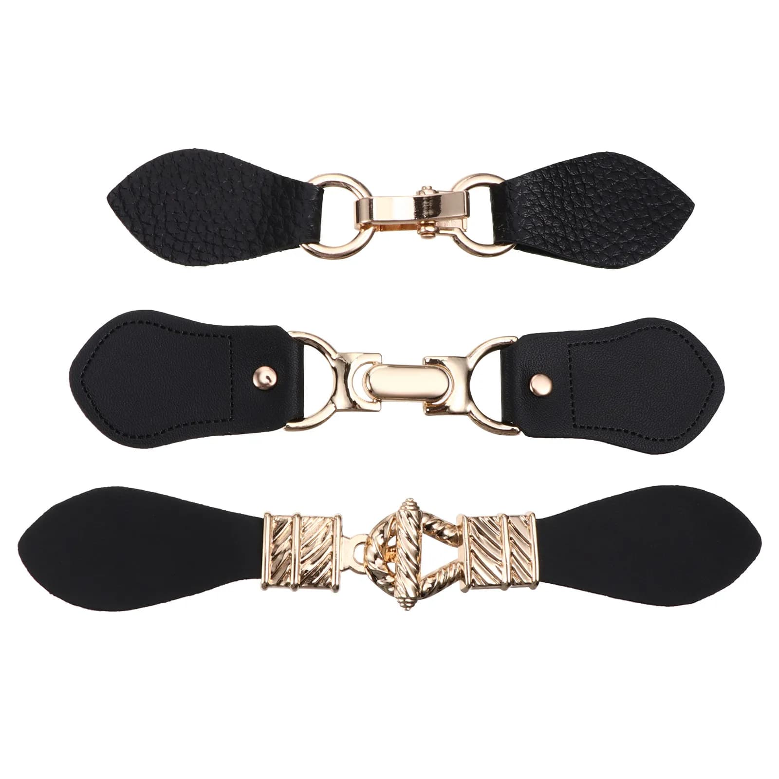 Set of 3 Premium Buckles for Coats, Rust Resistant, for Windproof Coats, Sweater, Cardigan, Jackets, formal and casual use
