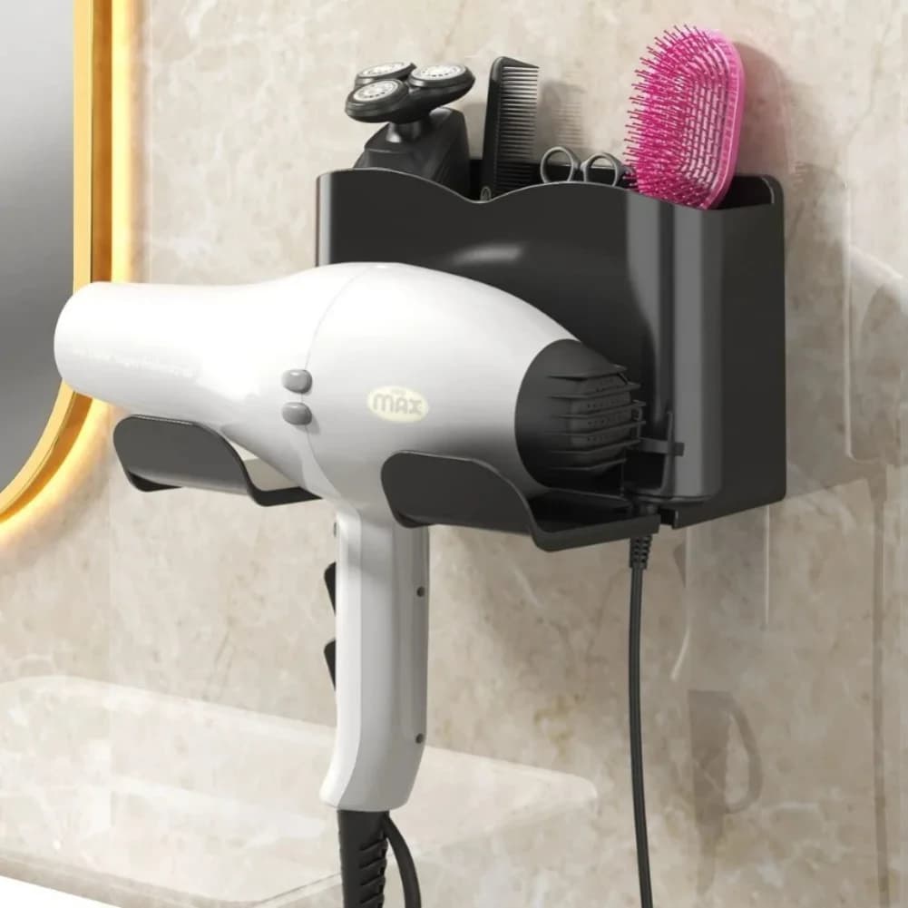 Hairdryer holders, multifunctional holders for non-perforated household use, bathroom hairdryer holders