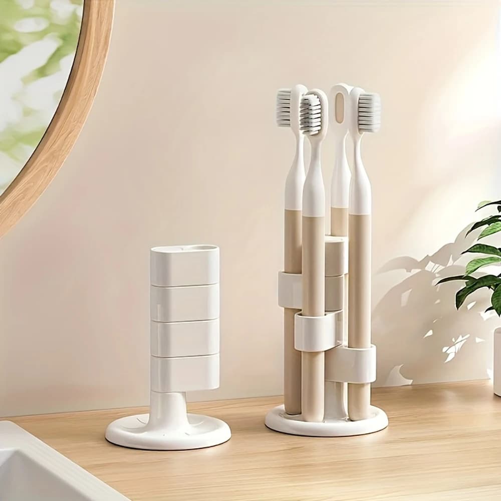 Porta spazzolino rotante Organizzatore per spazzolino da bagno Portaoggetti per spazzolino da tavolo Organizzatore per pennelli per trucco Bagno asciutto