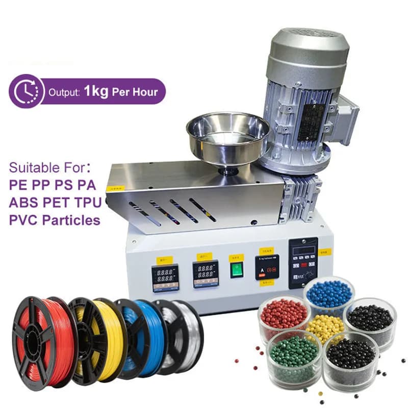 Estrusore da tavolo piccolo da laboratorio Estrattore di filamenti per stampante 3D PE PP PS PA ABS PET TPU PVC Estrusore a vite singola
