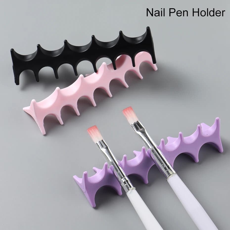 Portapenne per unghie in silicone morbido, scaffale per pennelli, espositore per pennelli in gel UV, trucco, pittura, portapenne, organizer, supporto per manicure