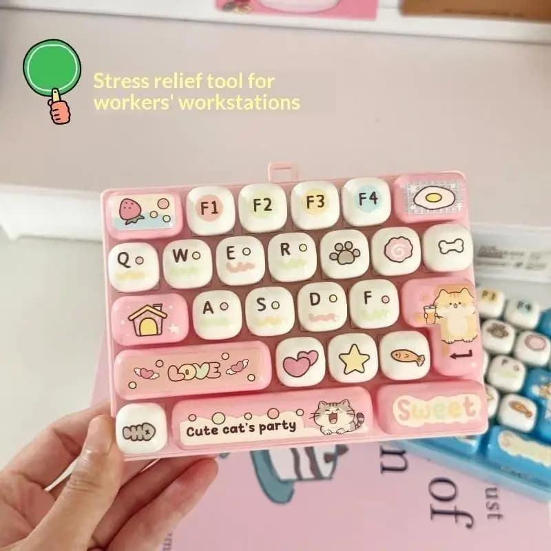 Decompression Mechanical Keyboard 26 Key Cute Creative Fidget Sensory Toy for Home School Stress Relief