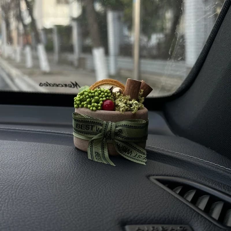 Diffusore di Aromi Premium per Auto in Legno, Bastoncini di Cannella, Fiori Secchi, Decorazione per Cruscotto, Regalo per Donne, Migliore Amica, Compleanno