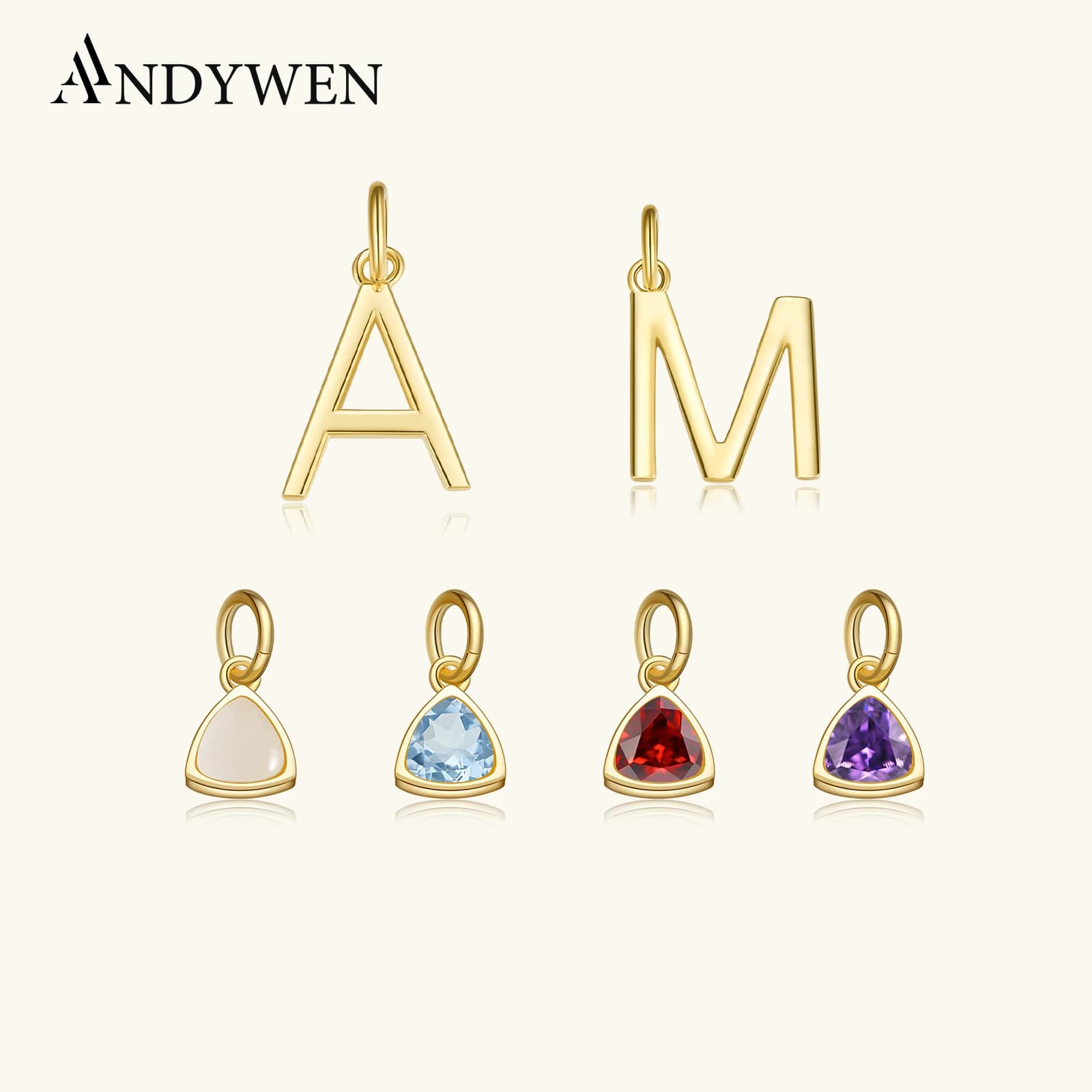 ANDYWEN 925 Sterling Silver Gold Letters 26 Iniziale EP Portafortuna Ciondolo a catena lunga Collana girocollo 2021 Regalo di nozze per le donne