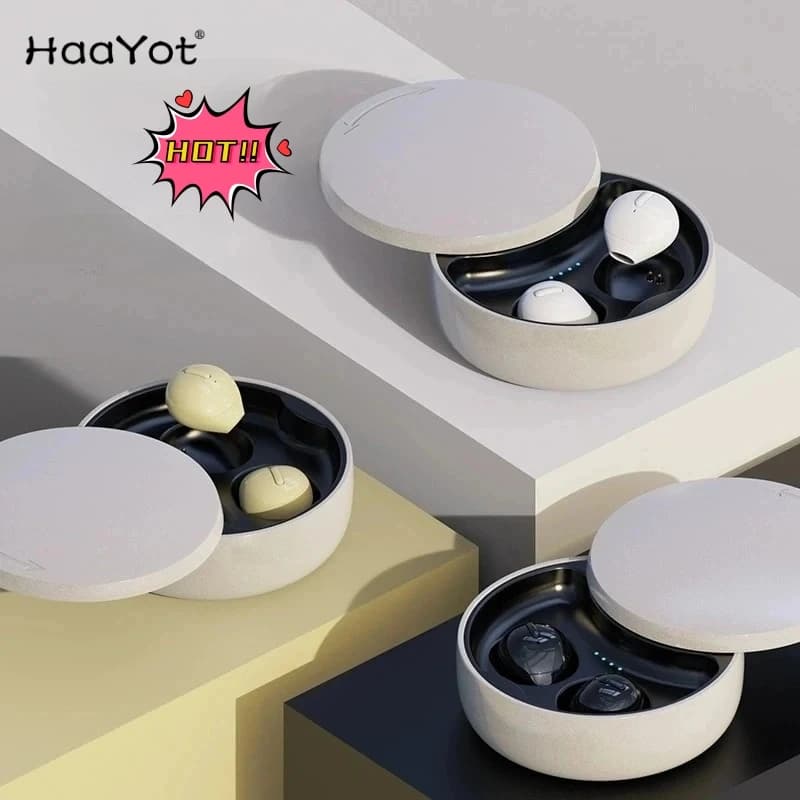 HaaYot New Bluetooth Super Mini Invisible Headphones, Wireless TWS Headphones for Office, Sports, Travel and Music