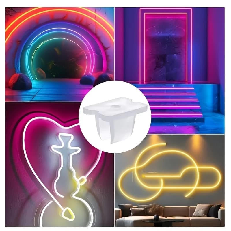Clip/Staffe di Montaggio per Strisce LED, Clip di Montaggio per Luci al Neon, Clip di Fissaggio con Viti, Adatte per Strisce LED da 6/8mm