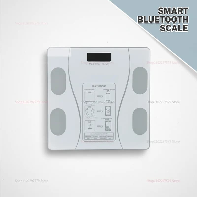 Bilancia Bluetooth per Grasso Corporeo, Bilancia Digitale Intelligente per Bagno, Analizzatore di Composizione Corporea, Uso Domestico Professionale, Precisa