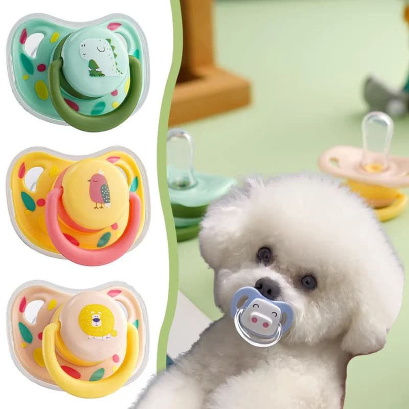 Practical Pet Pacifier Soft Dog Teeth Chew Cat Bite Toy Soft Calming Chew Toy Food Grade Silicone Resistant Dog Molar Toy
