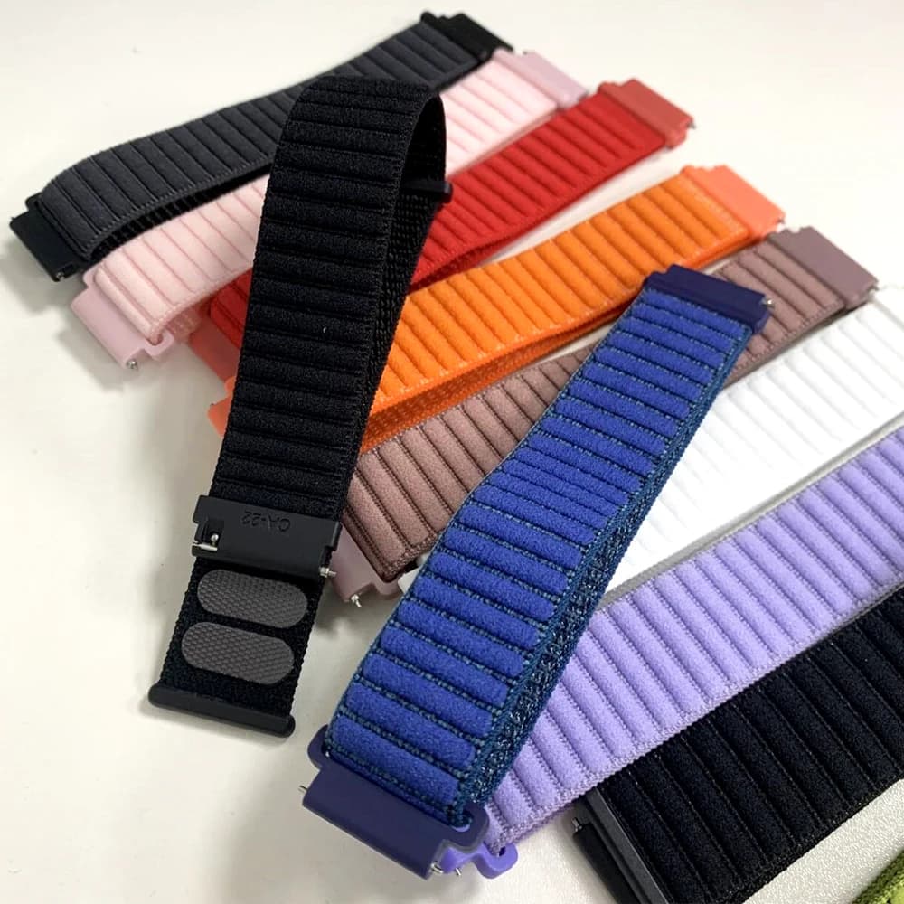 Cinturino sportivo in nylon da 20/22mm per Huami AMAZFIT BALANCE 2 BIP6 5 GTS/GTR 4 3 2e Sostituisci Correa per Garmin/Samsung Galaxy Watch Band
