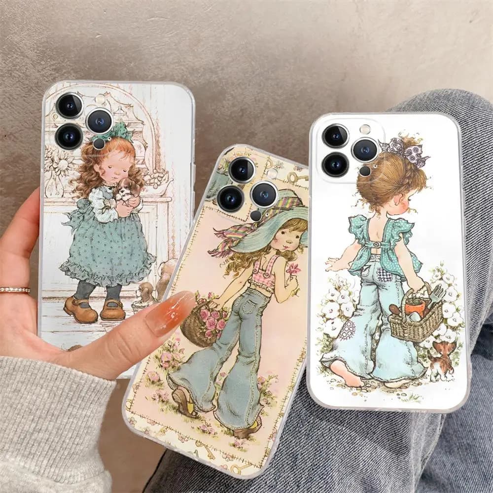 Sarah Kay Girls cute Phone Case For iPhone 15 14 11 12 13 Mini Pro XS Max Cover 6 7 8 Plus X XR SE 2020 Funda Shell