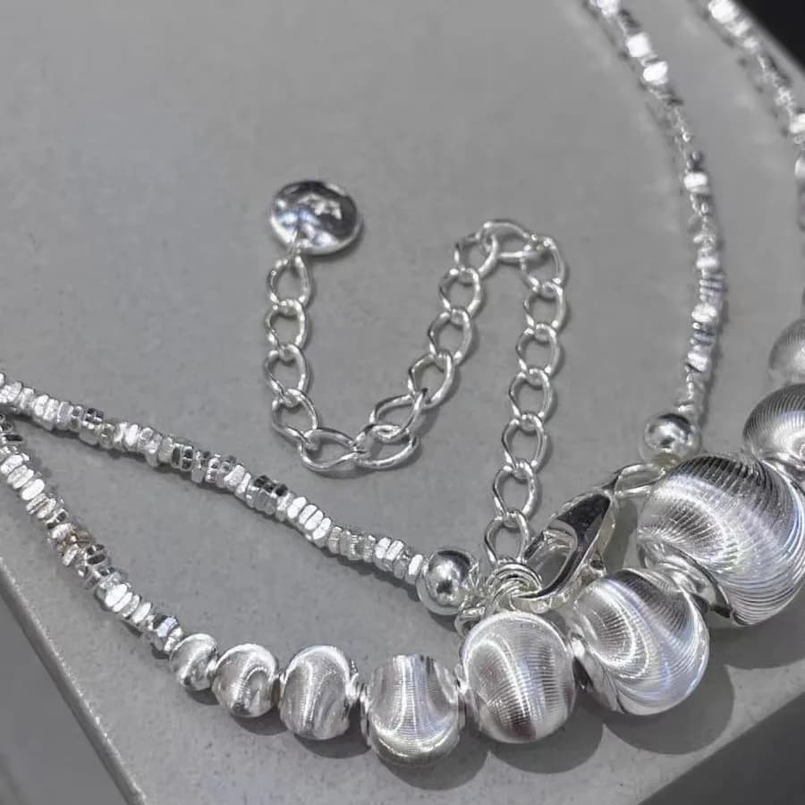 silver 925 irregular Gradient cat eye necklace for women light luxury fashion High quality collarbone chain hip-hop jewelry