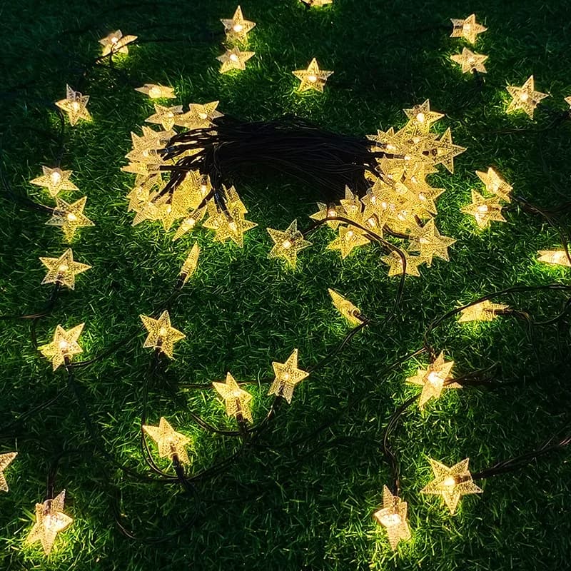 Lampada solare Alimentazione LED String Lucine LED Star Fairy Ghirlande solari Giardino Decorazioni natalizie per matrimoni per esterni