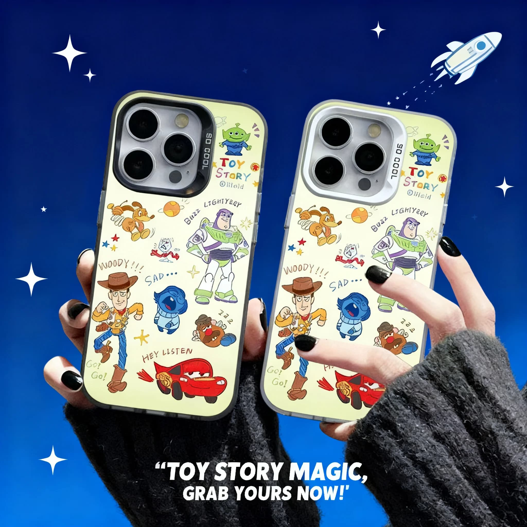 Custodia Protettiva Toy Story per iPhone 14 Pro, Compatibile con iPhone 16 Pro Max, iPhone 17, iPhone 15 Pro, iPhone 13 - Cover Divertente a Tema Cartone Animato