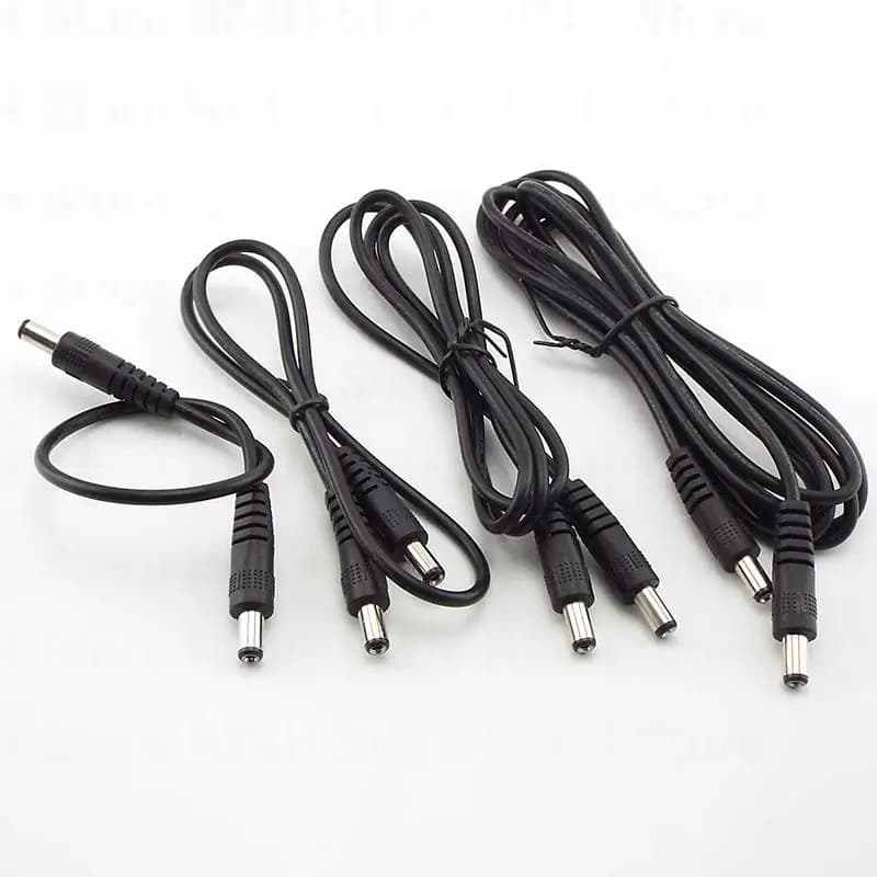 Cavo di alimentazione CC con connettore maschio 5,5 x 2,1 mm a maschio 5,5 x 2,1 mm, adattatore per CCTV, prolunga di alimentazione 12V, 0,5 m/1 m/2 m B4